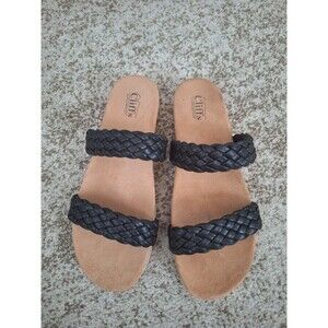 Cliffs by White Mountain Women's Size 11 Truly Black Braided Slide Sandal